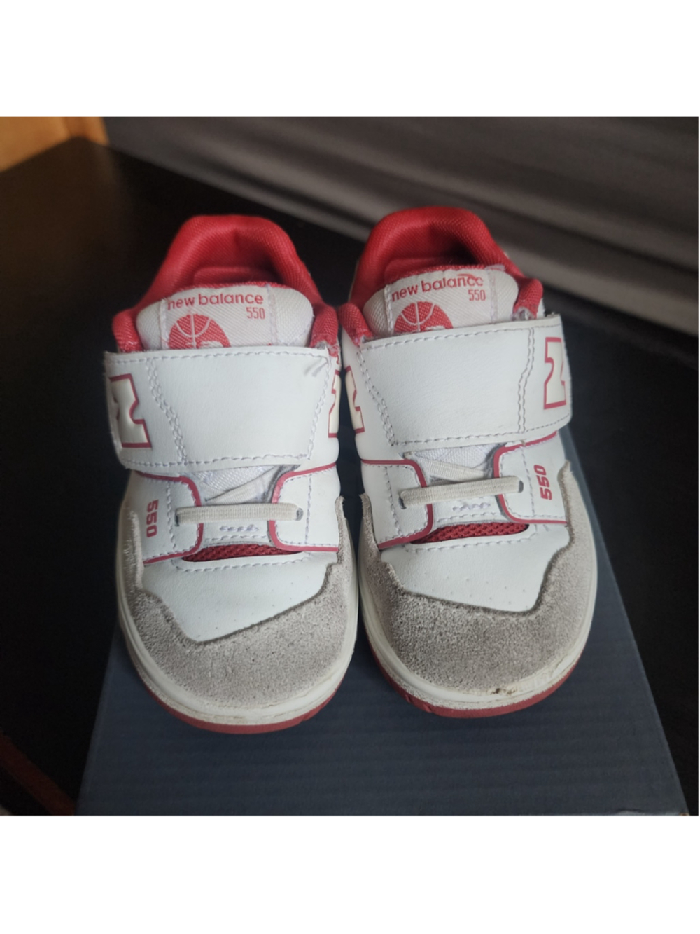 Boys New Balance 550 Sneakers White Red Size 8 Toddler